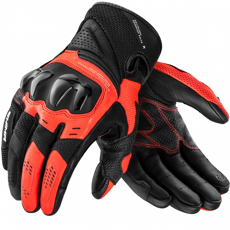 Rękawice motocyklowe Shima Spark 3.0 fluorescencyjne czerwone