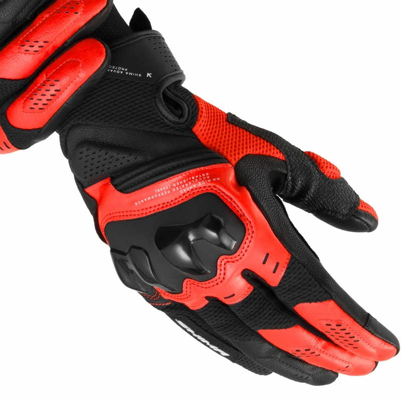 Rękawice motocyklowe Shima Spark 3.0 fluorescencyjne czerwone