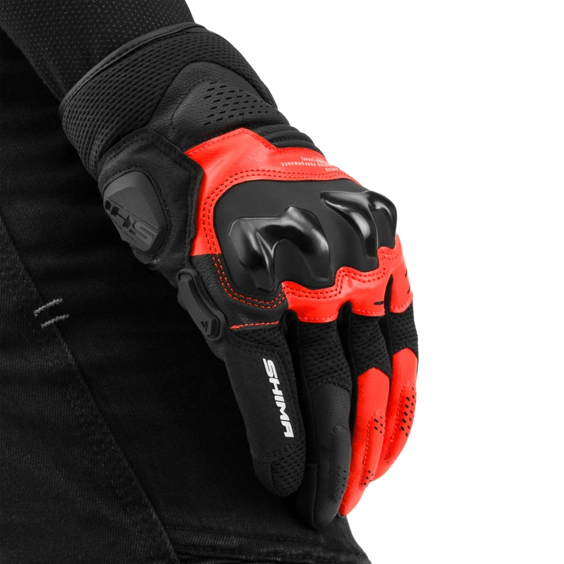 Rękawice motocyklowe Shima Spark 3.0 fluorescencyjne czerwone