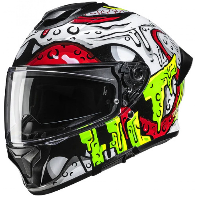 Kask motocyklowy integralny HJC C71 Squeeze MC41 biało-żółto-czerwony