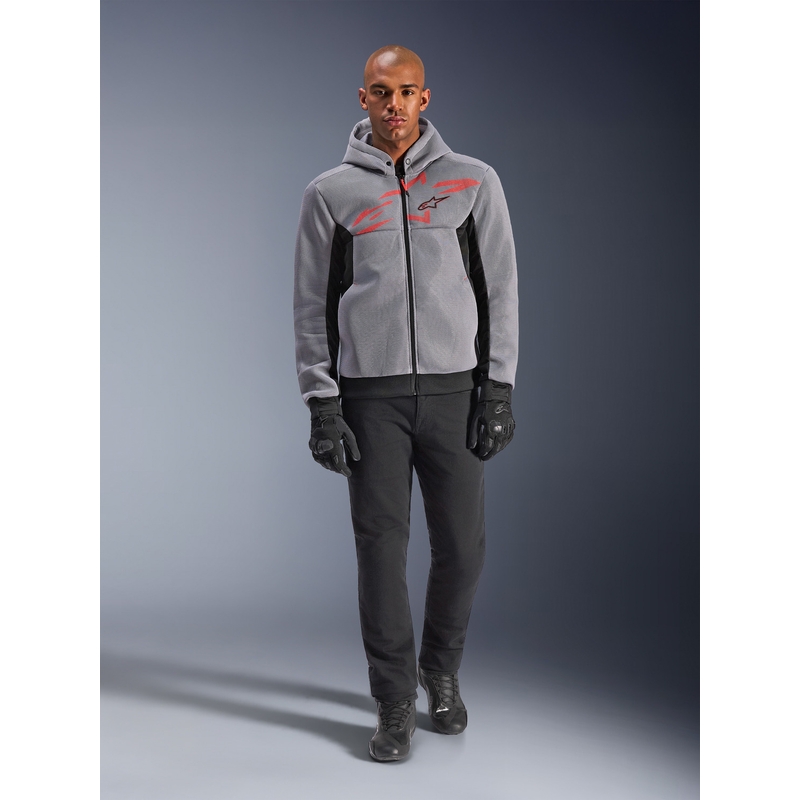 Bluza motocyklowa Alpinestars Chrome Superairflow czarno-jasnoszara-fluo czerwona