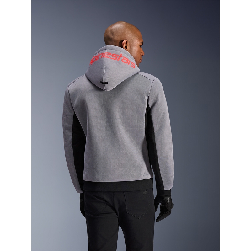 Bluza motocyklowa Alpinestars Chrome Superairflow czarno-jasnoszara-fluo czerwona