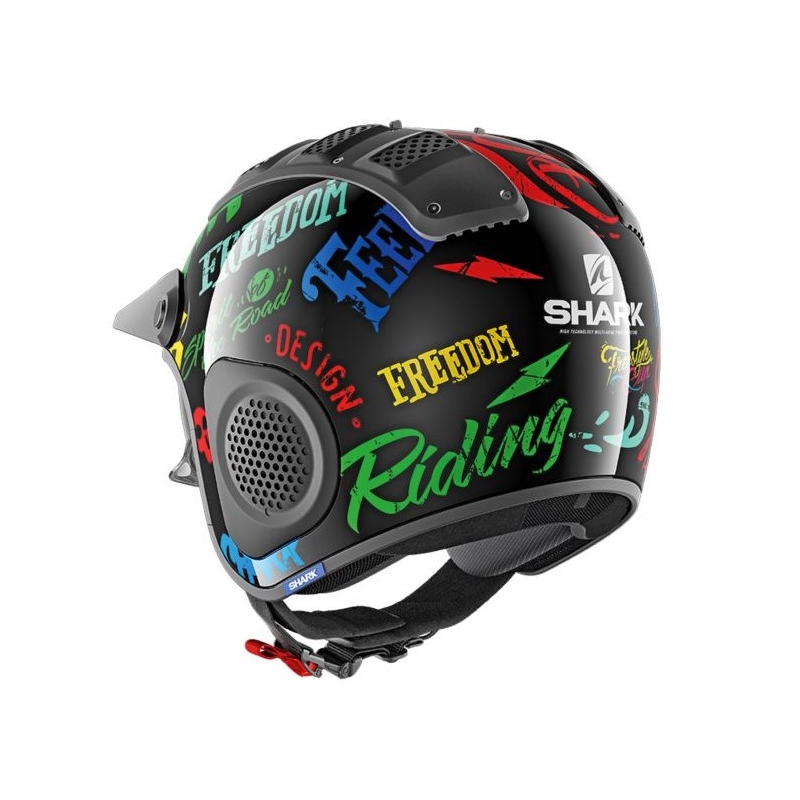 Otwarty kask motocyklowy SHARK X-DRAK Freestyle czarno-niebiesko-zielony