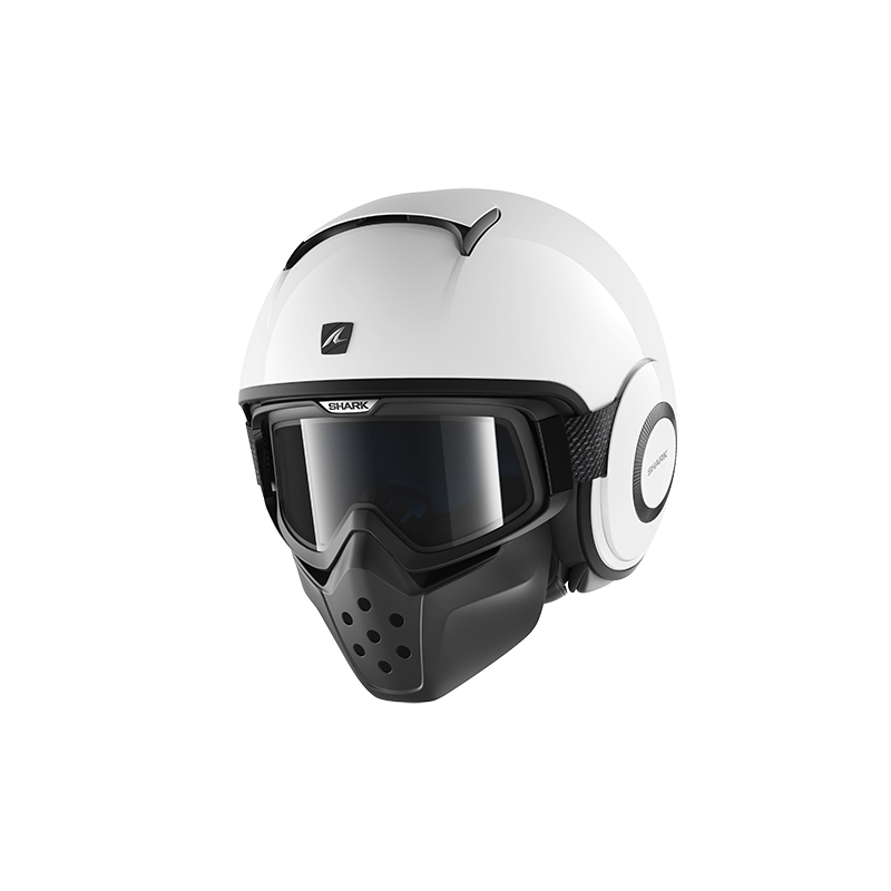 Otwarty kask motocyklowy SHARK DRAK Blank biały połysk