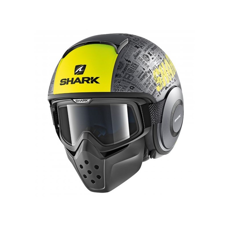 Kask motocyklowy SHARK DRAK Tribute Mat czarno-szaro-żółty