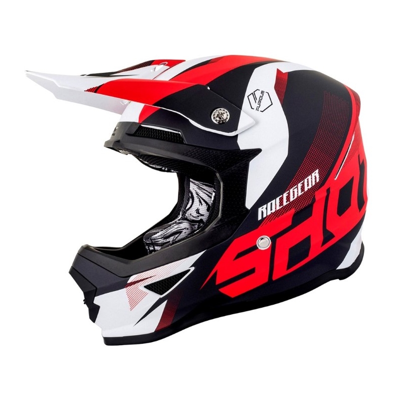 Motocrossowy kask Shot Ultimate czarno-biało-czerwony