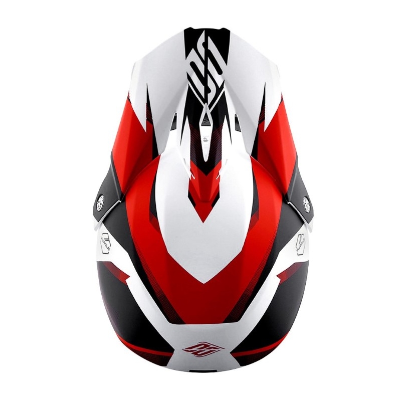 Motocrossowy kask Shot Ultimate czarno-biało-czerwony