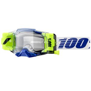 Gogle motocrossowe 100% - USA Armega Forecast niebieskie z przezroczystym pleksiglasem