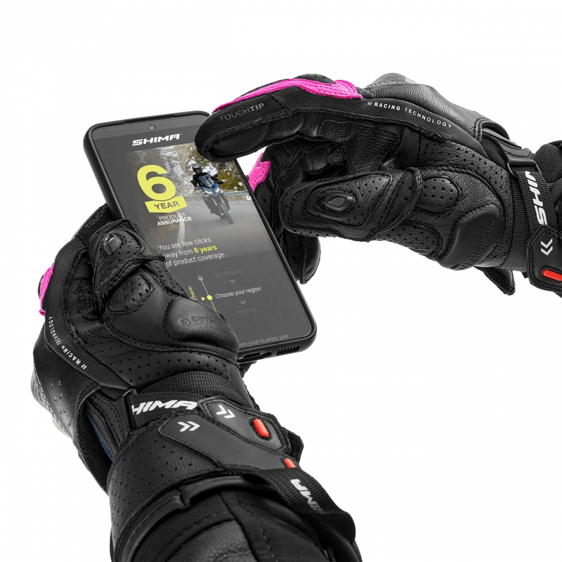 Rękawice motocyklowe damskie Shima RS-3 różowe