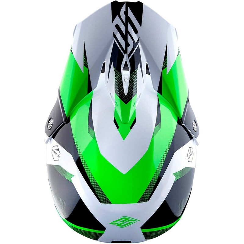 Motocrossowy kask Shot Ultimate czarno-biało-fluo zielony