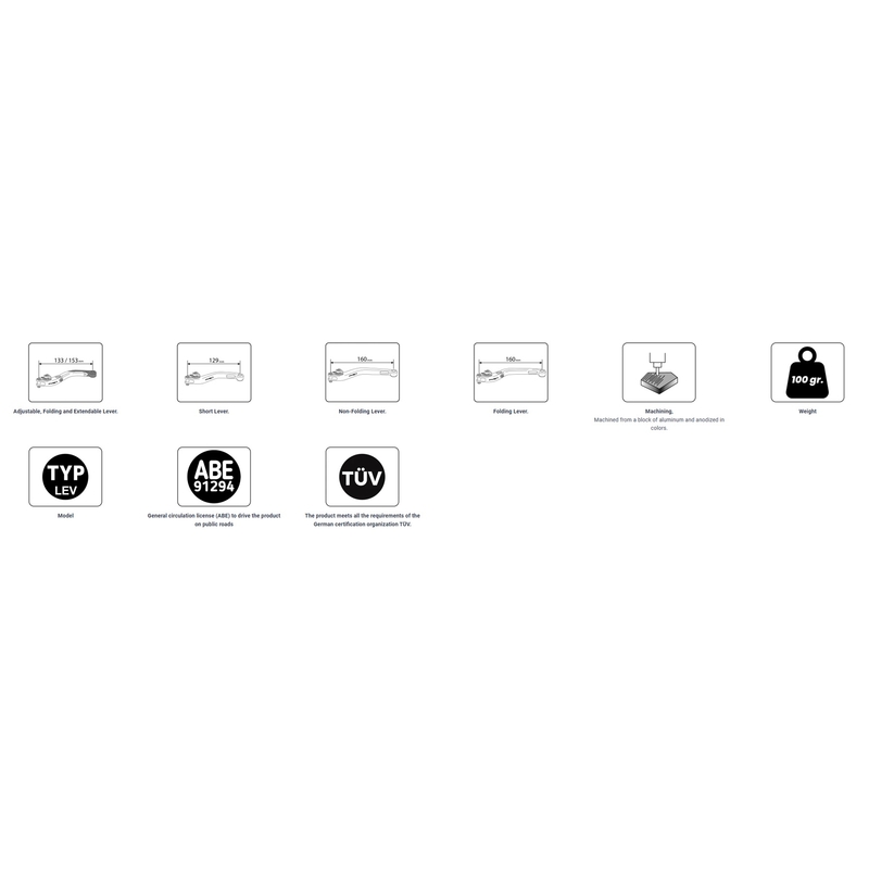 Brake lever without adapter PUIG 4.0 long red/black