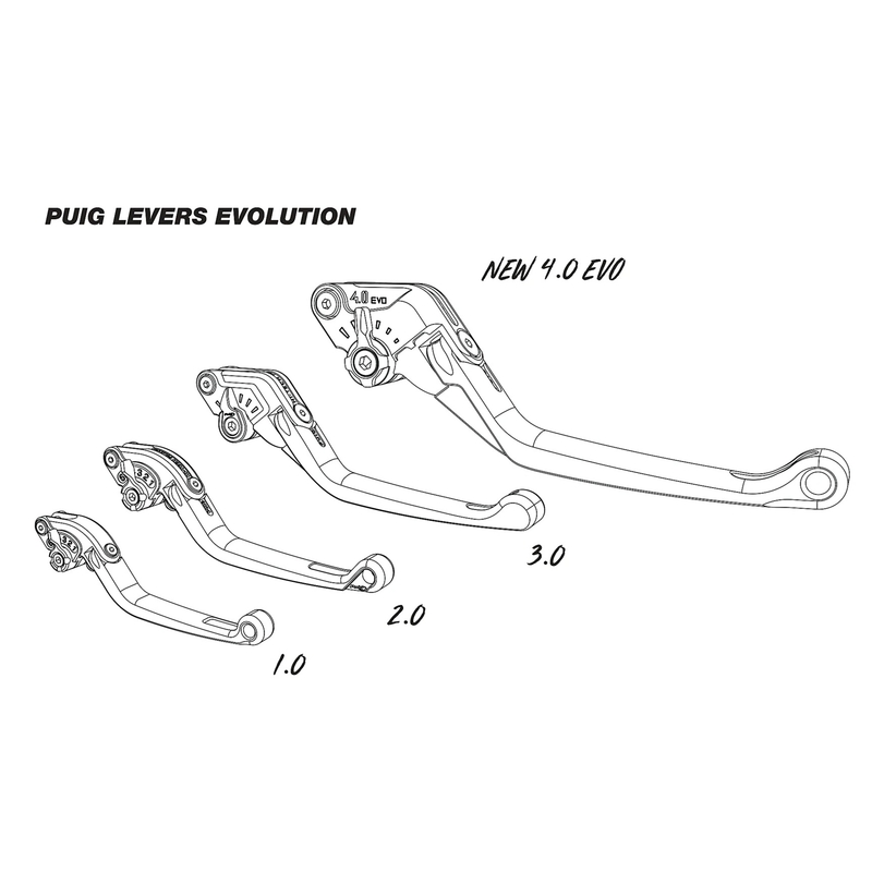 Brake lever without adapter PUIG 4.0 short black/green for KAWASAKI Z 900 2017-2026