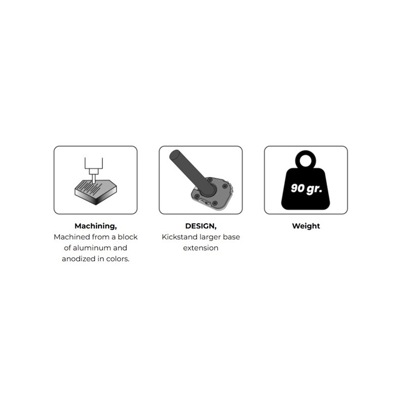 Kickstand extension PUIG black for BMW R 1300 GS 2023-2026