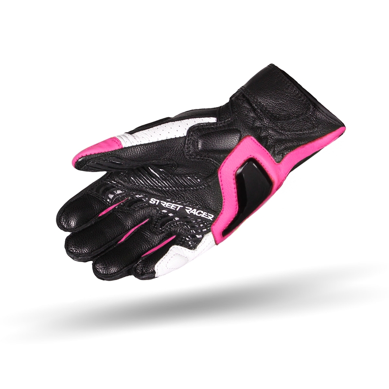 Damskie rękawice motocyklowe Street Racer XTR czarno-biało-różowe wyprzedaż