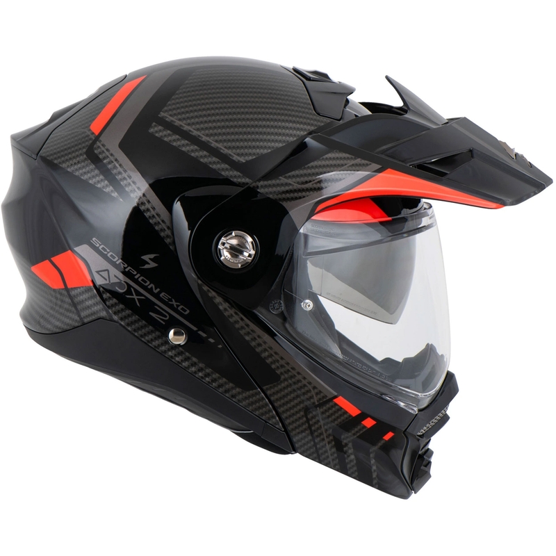 Kask motocyklowy typu flip-up Scorpion ADX-2 LEWIS czarno-czerwony