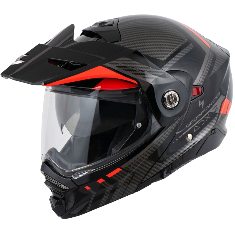Kask motocyklowy typu flip-up Scorpion ADX-2 LEWIS czarno-czerwony