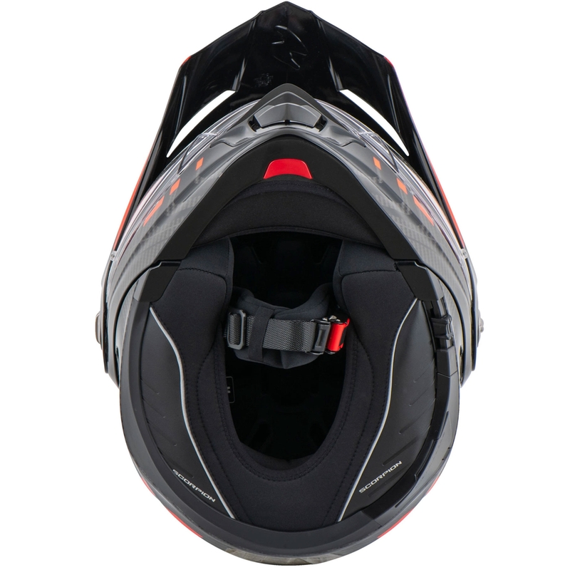 Kask motocyklowy typu flip-up Scorpion ADX-2 LEWIS czarno-czerwony
