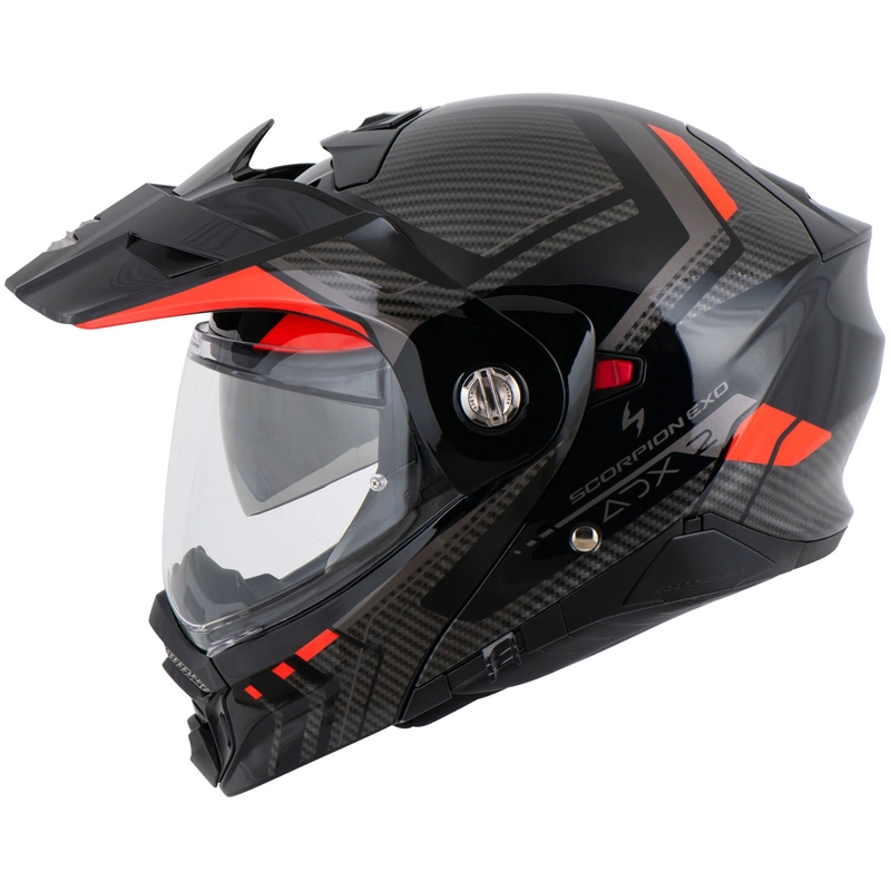 Kask motocyklowy typu flip-up Scorpion ADX-2 LEWIS czarno-czerwony