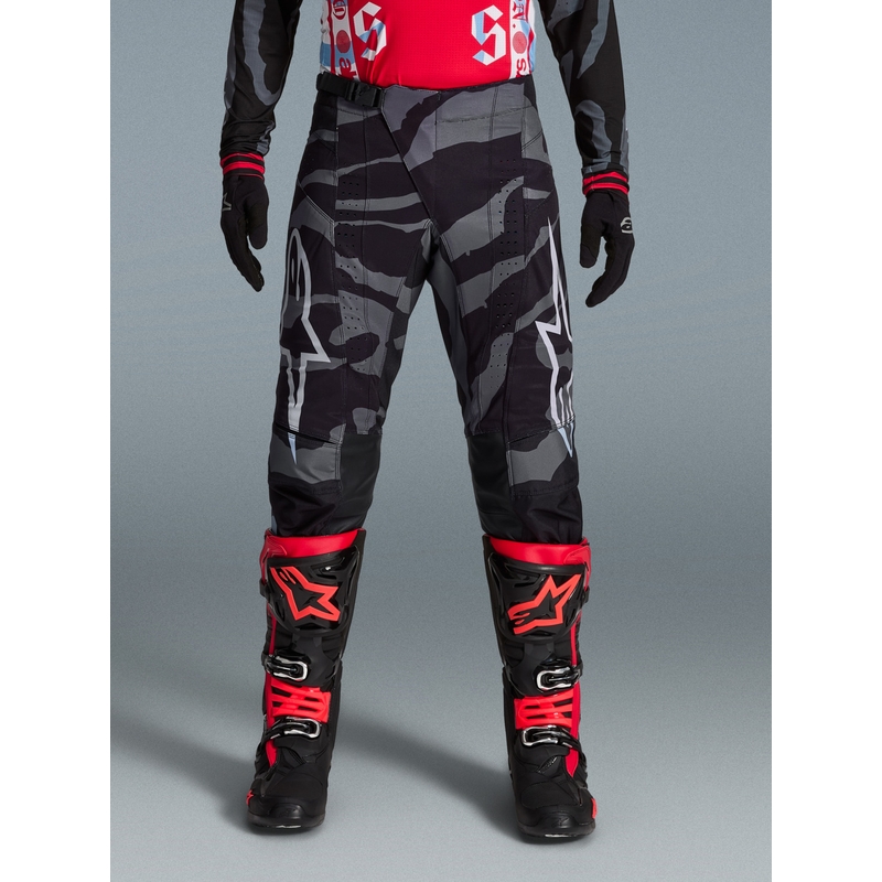Spodnie motocrossowe Alpinestars Techstar w limitowanej edycji Beast Coast w kolorze szaro-czarno-pomarańczowym