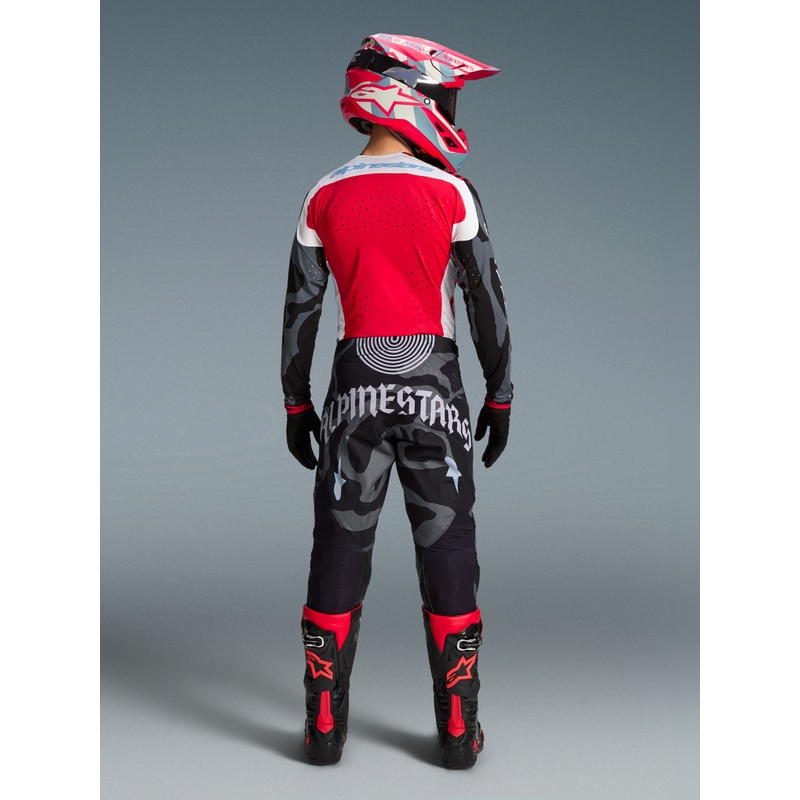 Spodnie motocrossowe Alpinestars Techstar w limitowanej edycji Beast Coast w kolorze szaro-czarno-pomarańczowym