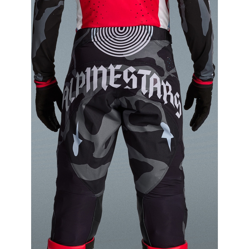 Spodnie motocrossowe Alpinestars Techstar w limitowanej edycji Beast Coast w kolorze szaro-czarno-pomarańczowym