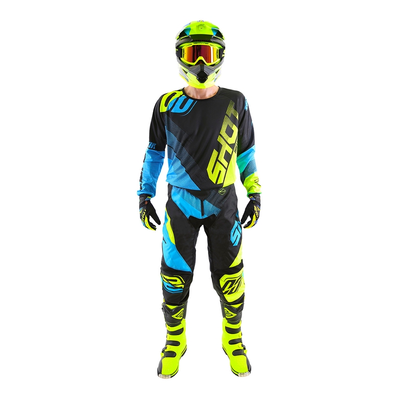 Motocrossowe spodnie Shot DEVO Ultimate niebiesko-fluo żółte wyprzedaż