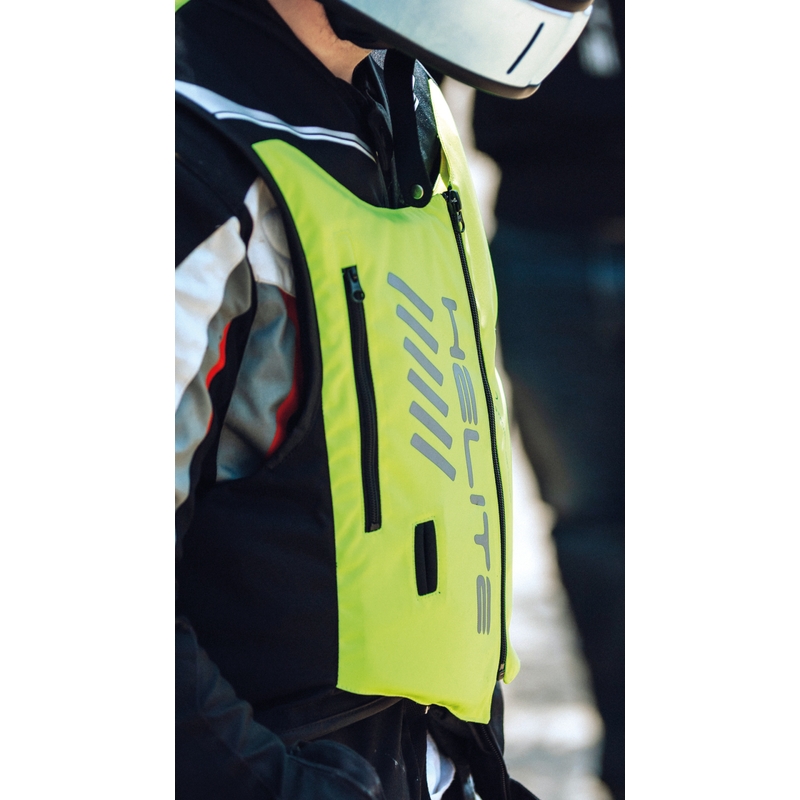 Kamizelka z poduszką powietrzną Helite Double Turtle Hivis zielono-żółta