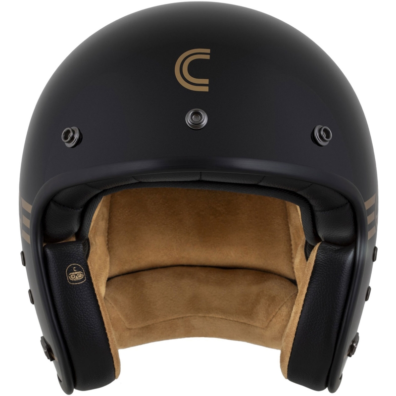 Cassida Eso Jawa Pérák open face helmet black pearl-gold