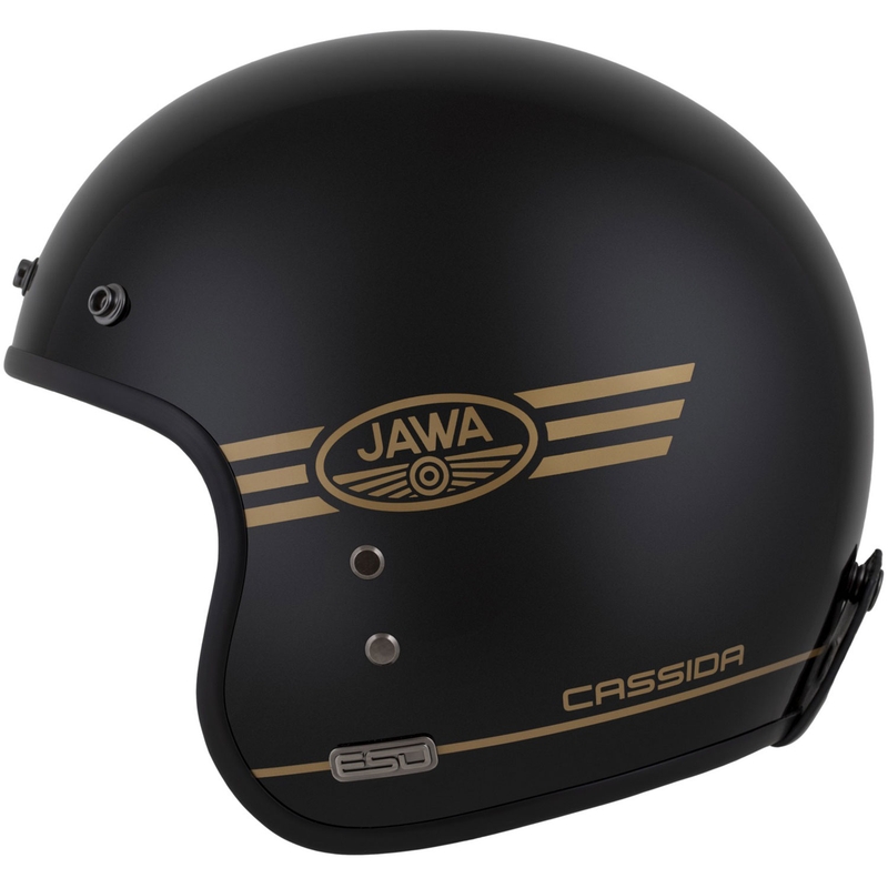 Cassida Eso Jawa Pérák open face helmet black pearl-gold