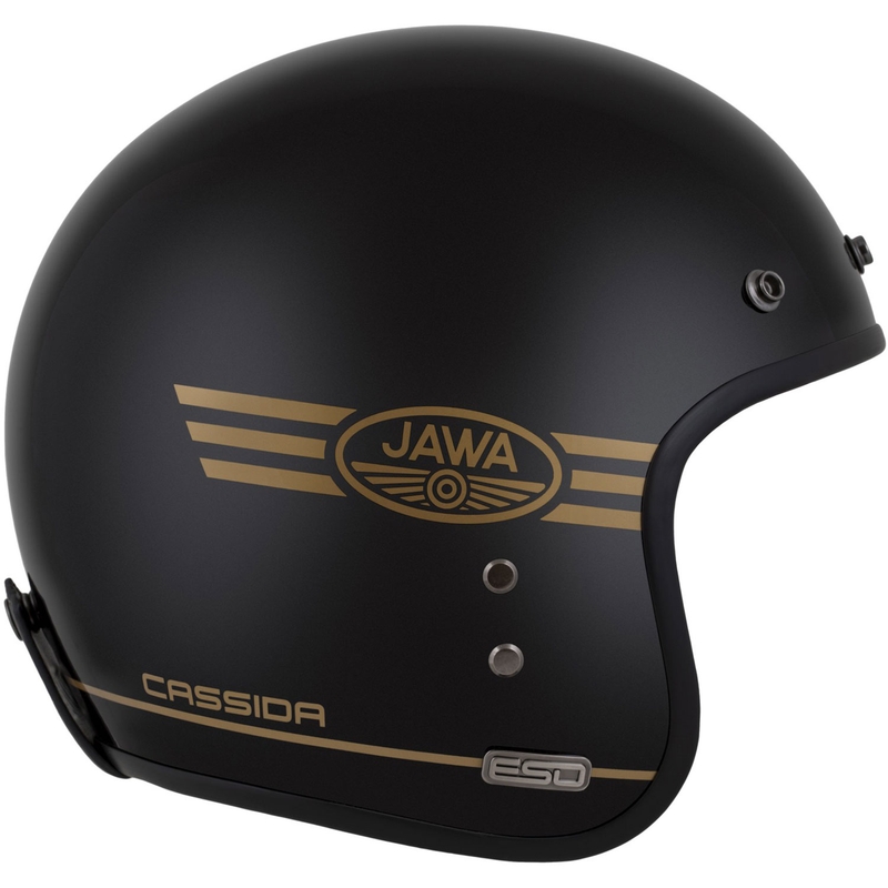 Cassida Eso Jawa Pérák open face helmet black pearl-gold