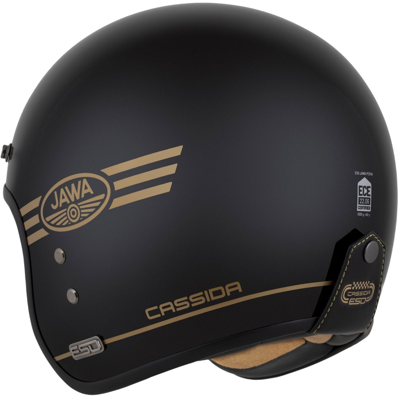 Cassida Eso Jawa Pérák open face helmet black pearl-gold