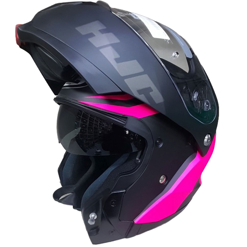 Kask motocyklowy typu flip-up HJC C91N Nepos MC8SF czarno-różowy