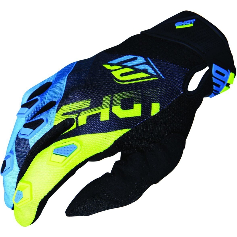 Motocrossowe rękawice Shot DEVO Ultimate niebiesko-fluo żółte wyprzedaż