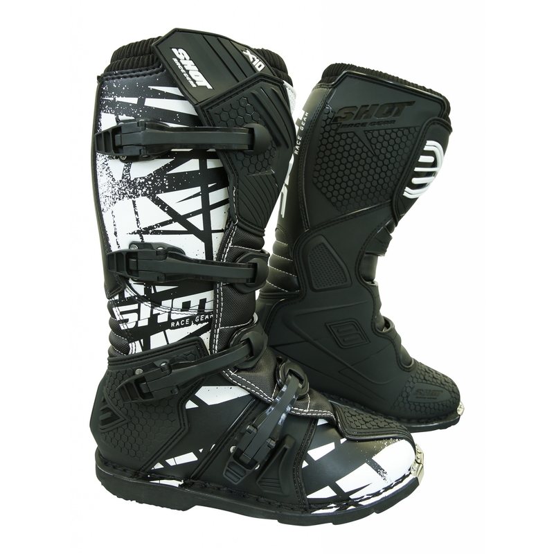 Buty motocyklowe Shot X10 czarno-białe wyprzedaż