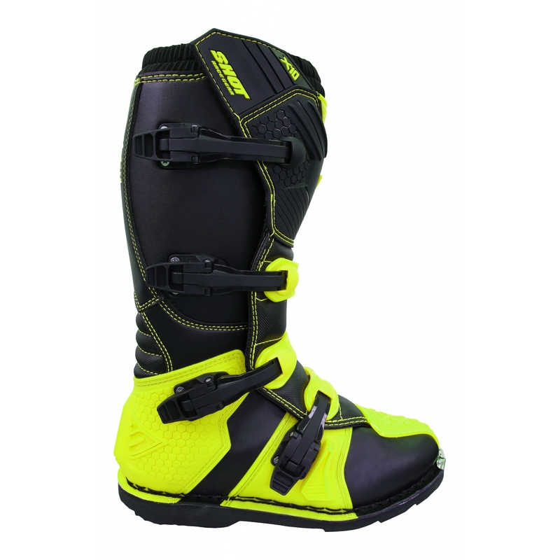 Buty motocyklowe Shot X10 czarno-fluo żółte wyprzedaż