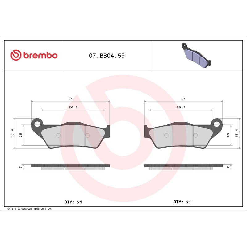 Brake pads BREMBO GENUINE