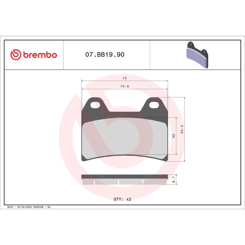 Brake pads BREMBO GENUINE
