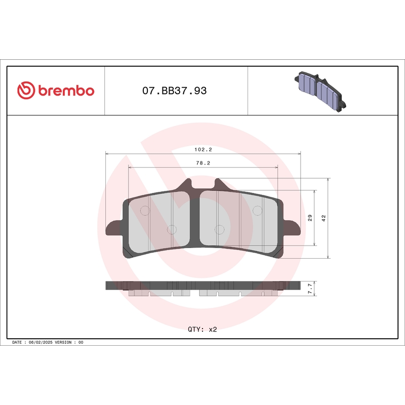 Brake pads BREMBO GENUINE