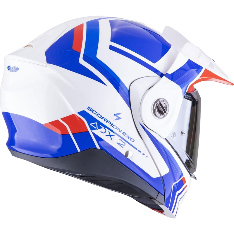 Kask motocyklowy składany Scorpion ADX-2 LEWIS biało-niebiesko-czerwony
