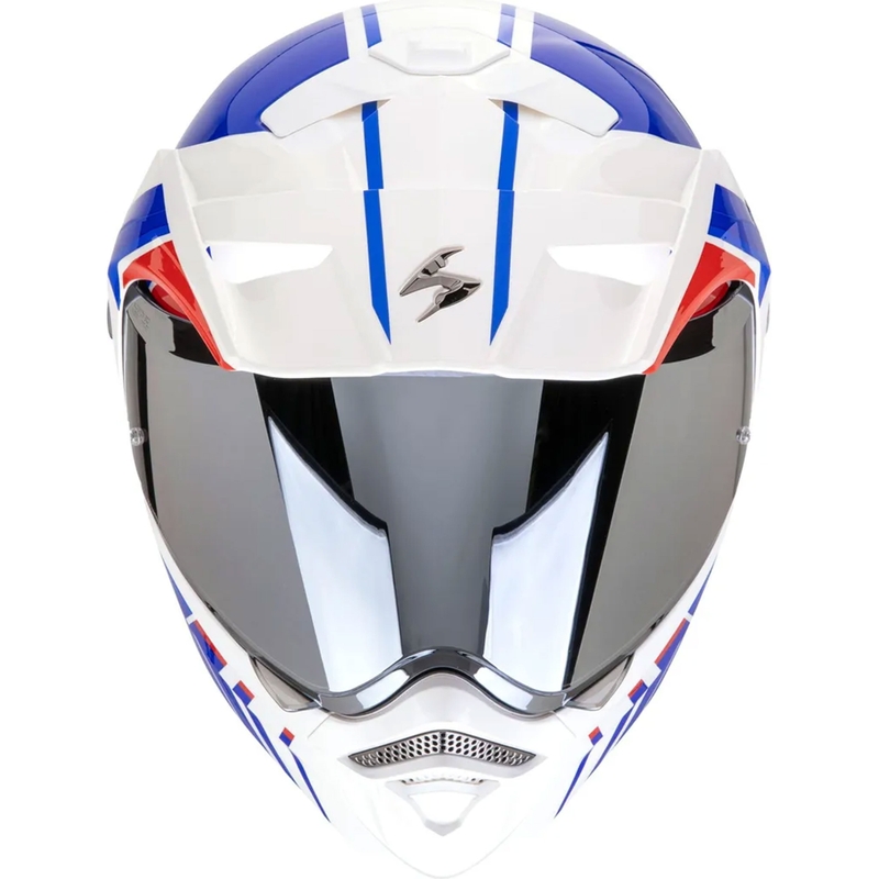 Kask motocyklowy składany Scorpion ADX-2 LEWIS biało-niebiesko-czerwony