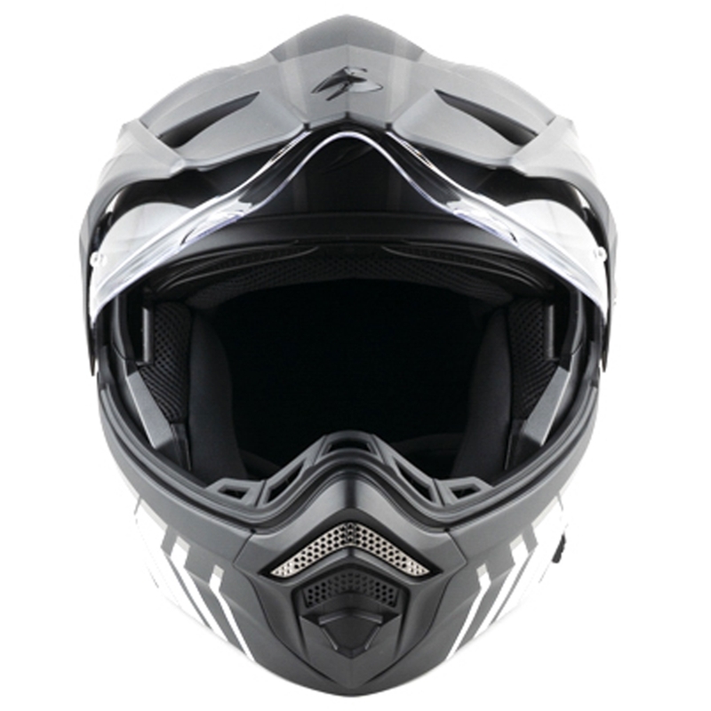 Kask motocyklowy typu flip-up Scorpion ADX-2 LEWIS matowo-czarno-srebrny
