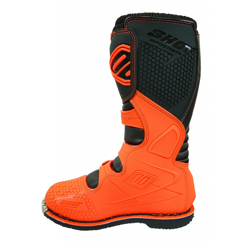 Buty motocyklowe Shot X10 czarno-fluo pomarańczowe