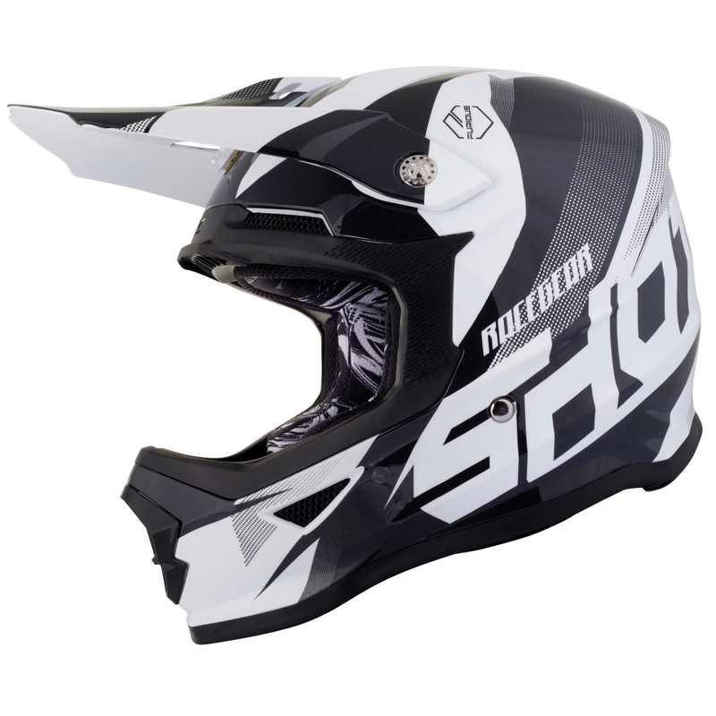 Dziecięcy kask motocrossowy Shot Ultimate czarno-biały wyprzedaż