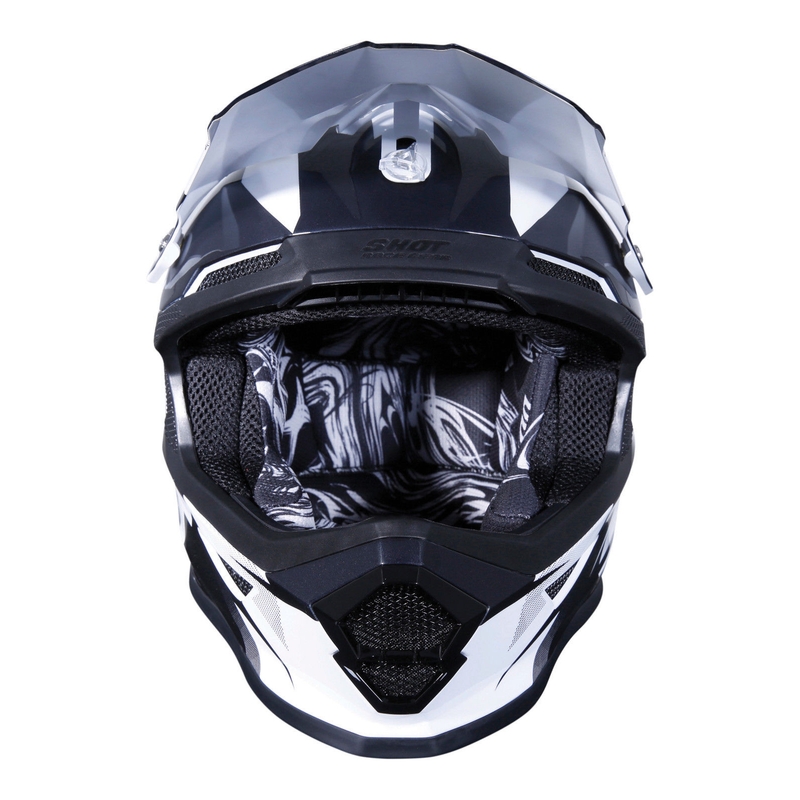 Dziecięcy kask motocrossowy Shot Ultimate czarno-biały wyprzedaż