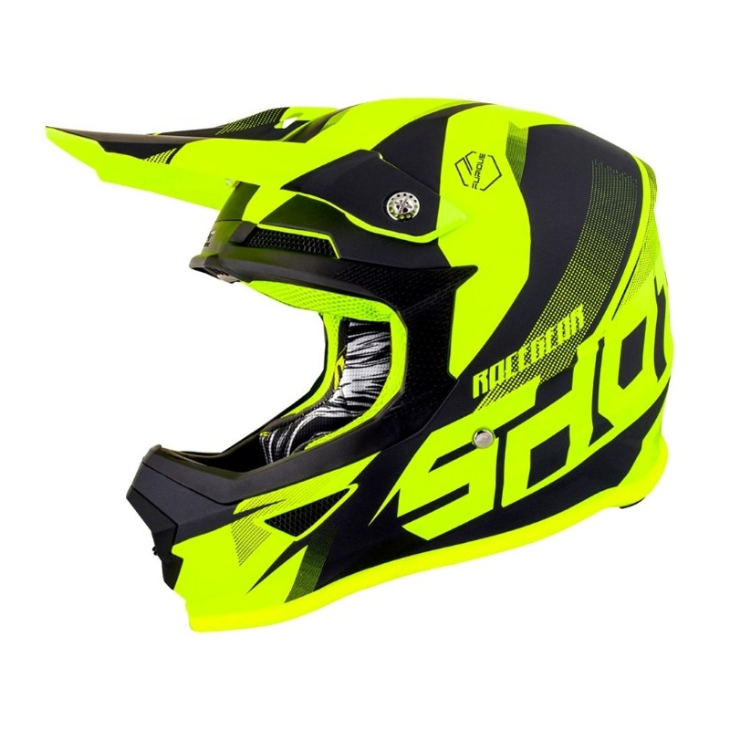 Dziecięcy kask motocrossowy Shot Ultimate czarno-fluo żółty wyprzedaż