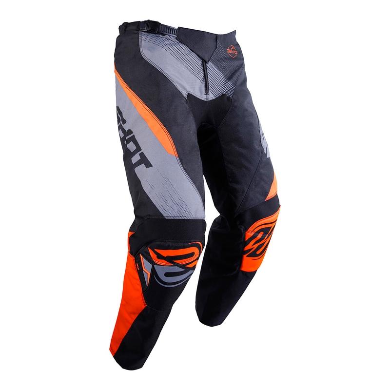 Dziecięce motocrossowe spodnie Shot DEVO Ultimate czarno-fluo pomarańczowe wyprzedaż