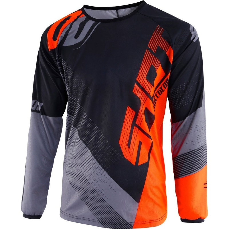 Dziecięca motocrossowa koszulka Shot DEVO Ultimate czarno-fluo pomarańczowa