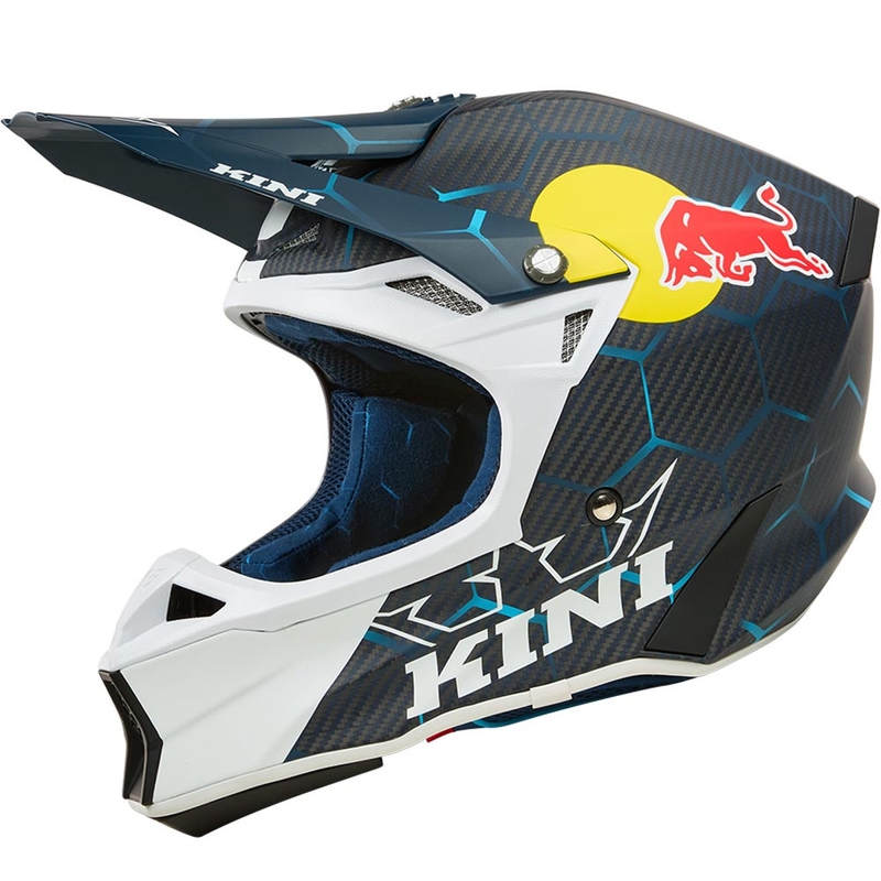Kask motocrossowy KINI Red Bull MXC2 2.0 niebiesko-biały