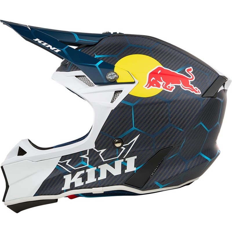 Kask motocrossowy KINI Red Bull MXC2 2.0 niebiesko-biały