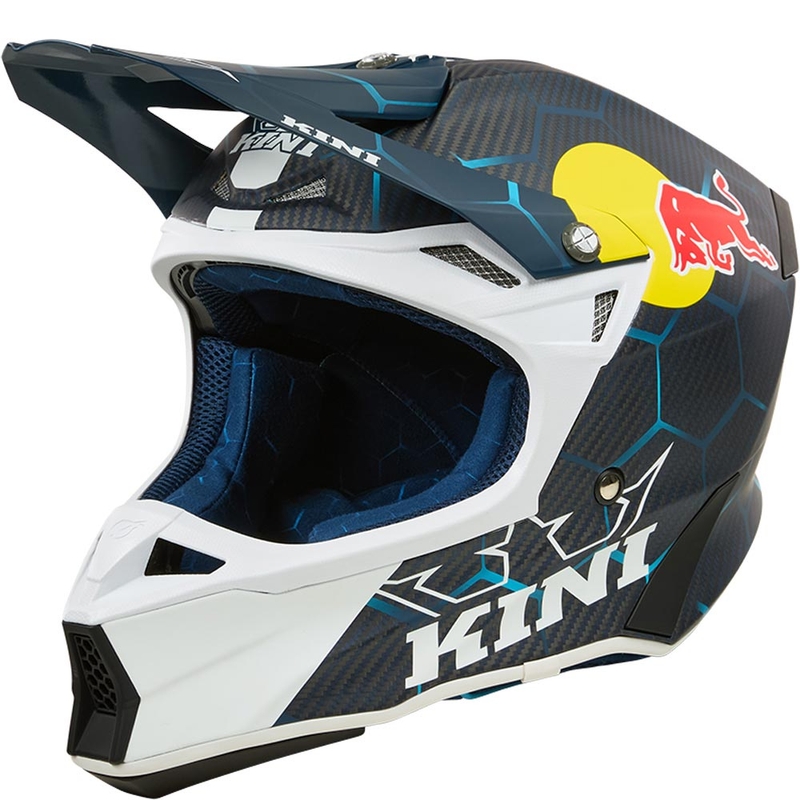 Kask motocrossowy KINI Red Bull MXC2 2.0 niebiesko-biały